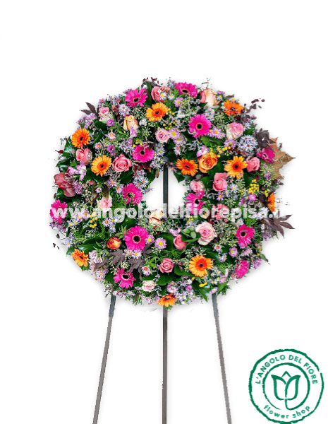 Corona Funebre - gerbere e rose