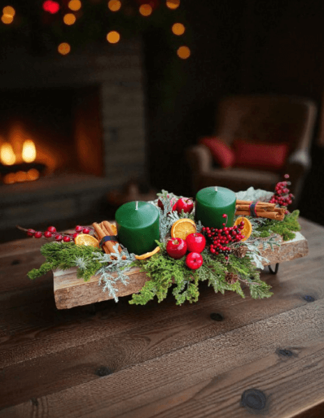 Centro tavola natalizio incanto di bosco 