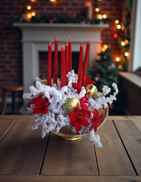 Centrotavola a sette candele